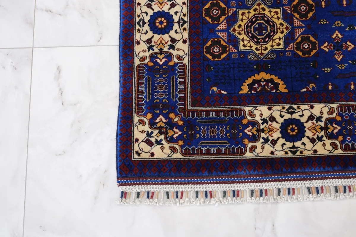 Afgan Memlük Halı  %100 Saf Yün  2.00x.1.53= 3.06m2  50x50 ilmek